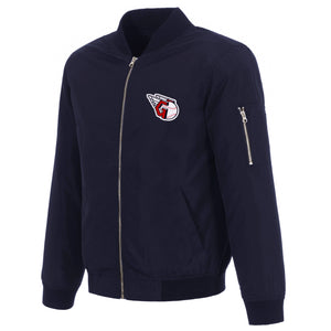 Cleveland Guardians JH Design Lightweight Nylon Bomber Jacket – Navy