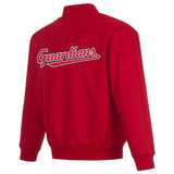 Cleveland Guardians Poly Twill Varsity Jacket - Red