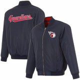 Cleveland Guardians Reversible Full-Zip Flight Jacket - J.H. Sports Jackets