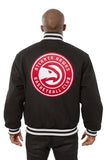 Atlanta Hawks Embroidered Handmade Wool Jacket - Black - J.H. Sports Jackets