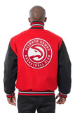 Atlanta Hawks Embroidered Handmade Wool Jacket - Red/Black