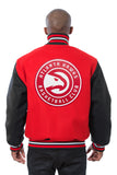 Atlanta Hawks Embroidered Handmade Wool Jacket - Red/Black - J.H. Sports Jackets