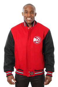 Atlanta Hawks Embroidered Handmade Wool Jacket - Red/Black