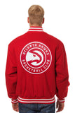 Atlanta Hawks Embroidered Handmade Wool Jacket - Red