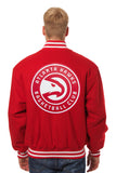 Atlanta Hawks Embroidered Handmade Wool Jacket - Red - J.H. Sports Jackets