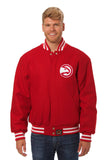 Atlanta Hawks Embroidered Handmade Wool Jacket - Red