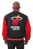 Miami Heat Embroidered Handmade Wool Jacket - Black/Red