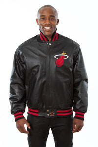 Miami Heat Full Leather Jacket - Black