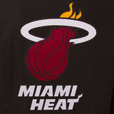 Miami Heat Wool & Leather Reversible Jacket w/ Embroidered Logos - Black