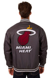 Miami Heat Poly Twill Varsity Jacket - JH Design Black