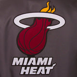 Miami Heat Poly Twill Varsity Jacket - JH Design Black