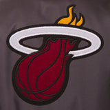 Miami Heat Poly Twill Varsity Jacket - JH Design Black