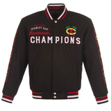 Chicago Blackhawks Commemorative Reversible Wool Championship Jacket - Black