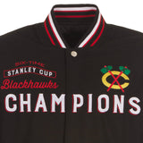 Chicago Blackhawks Commemorative Reversible Wool Championship Jacket - Black