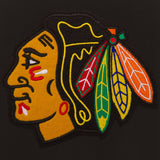 Chicago Blackhawks  - JH Design Reversible Fleece Jacket with Faux Leather Sleeves - Black/White