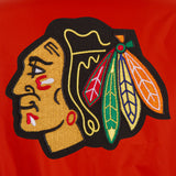 Chicago Blackhawks - JH Design Reversible Fleece Jacket with Faux Leather Sleeves - Red/White - J.H. Sports Jackets