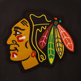 Chicago Blackhawks Reversible Wool Jacket Embroidered Logos -JH Design - Black