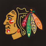 Chicago Blackhawks JH Design Reversible Fleece Jacket with Faux Leather Sleeves - Black/White