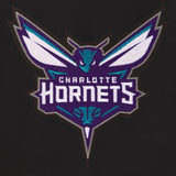 Charlotte Hornets Reversible Wool Jacket -Embroidered Logos JH Design  Black