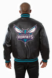 Charlotte Hornets Full Leather Jacket - Black