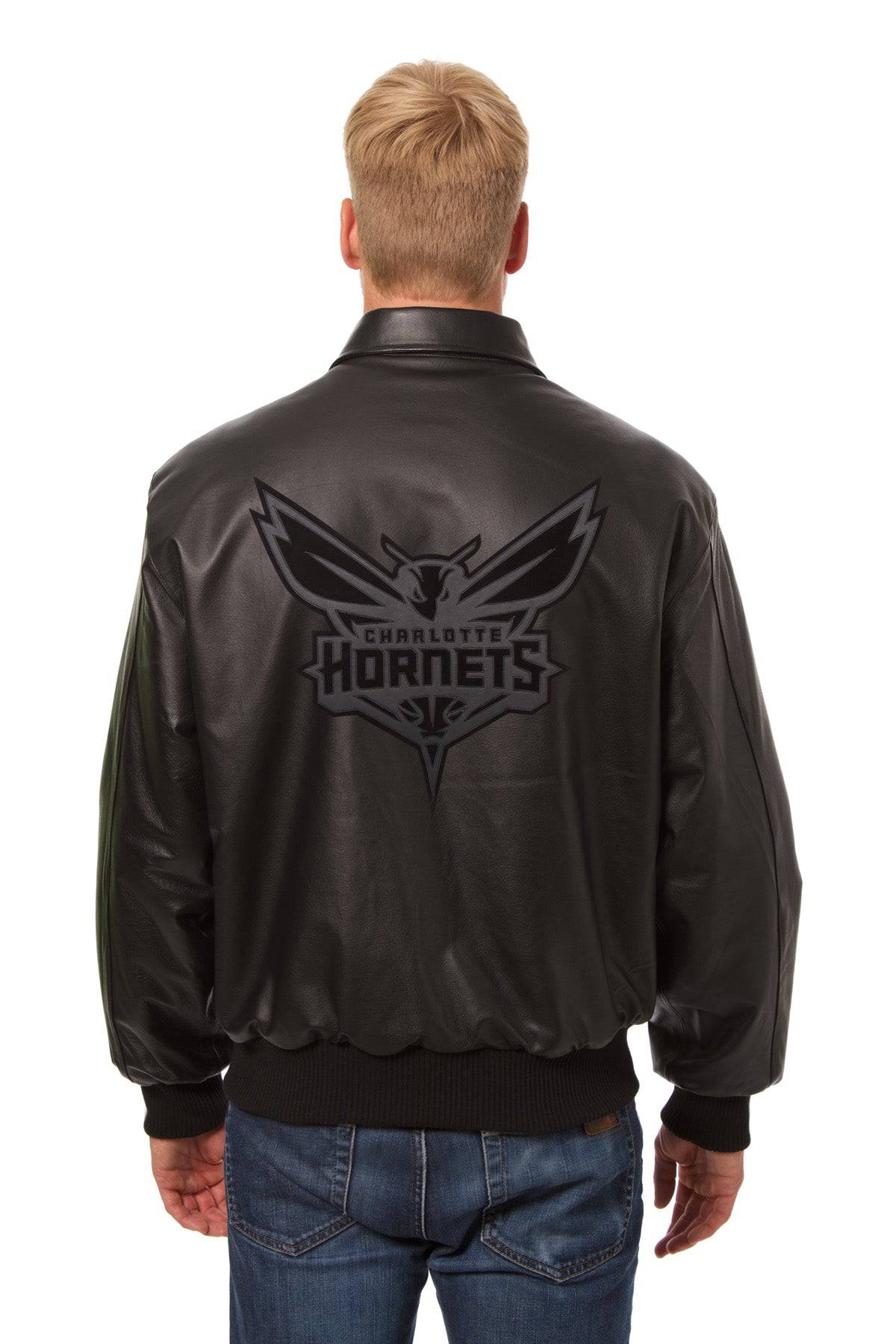 大学生協 割引 Charlotte Hornets Full Leather Jacket - Black/Black | J.H. ウェア