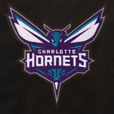 Charlotte Hornets JH Design Lightweight Nylon Bomber Jacket – Black