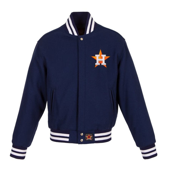 Houston Astros Women's Embroidered Logo All-Wool Jacket - Navy - J.H. Sports Jackets