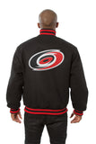 Carolina Hurricanes JH Design Wool Handmade Full-Snap Jacket - Black - J.H. Sports Jackets