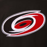 Carolina Hurricanes Reversible Wool Jacket -Embroidered Logos - JH Design  Black