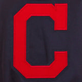 Cleveland Indians Two-Tone Reversible Fleece Hooded Jacket - Navy/Red