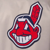 Cleveland Indians Poly Twill Varsity Jacket - Gray/Black