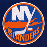 New York Islanders Reversible Wool Jacket - Embroidered Logos - JH Design Royal