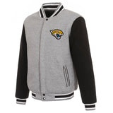 Jacksonville Jaguars Two-Tone Reversible Fleece Jacket - Gray/Black