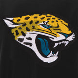 Jacksonville Jaguars - JH Design Reversible Fleece Jacket with Faux Leather Sleeves - Black/White