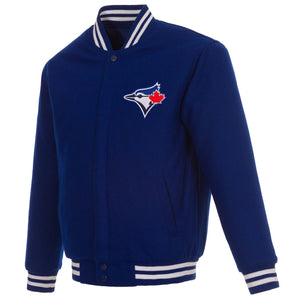 Toronto Blue Jays Reversible Wool Jacket With Embroidered Logos - JH Design - Royal