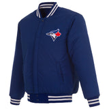 Toronto Blue Jays Reversible Wool Jacket With Embroidered Logos - JH Design - Royal