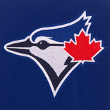 Toronto Blue Jays - JH Design Reversible Fleece Jacket with Faux Leather Sleeves - Royal/White