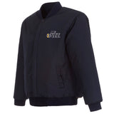 Utah Jazz Reversible Wool Jacket -Embroidered Logos JH Design Navy