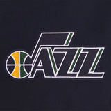 Utah Jazz Reversible Wool Jacket -Embroidered Logos JH Design Navy