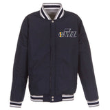 Utah Jazz  JH Design Two-Tone Reversible Fleece Jacket - Gray/Navy