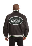 New York Jets JH Design Handmade Full Leather Jacket-Black