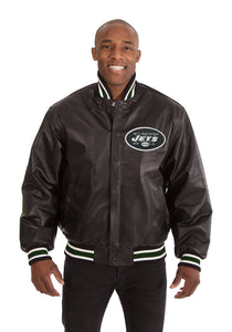 New York Jets JH Design Handmade Full Leather Jacket-Black