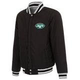 New York Jets Two-Tone Reversible Fleece Jacket - Gray/Black