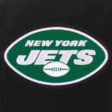 New York Jets - JH Design Reversible Fleece Jacket with Faux Leather Sleeves - Black/White