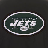 New York Jets Poly Twill Varsity Jacket - Black JH Design