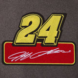 Jeff Gordon Wool & Leather Varsity Jacket - Charcoal/Navy