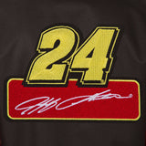 Jeff Gordon Poly Twill Varsity Jacket - Black/Red