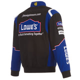 2024 Jimmie Johnson JH Design NASCAR Lowes Black Uniform Full-Snap Jacket - J.H. Sports Jackets