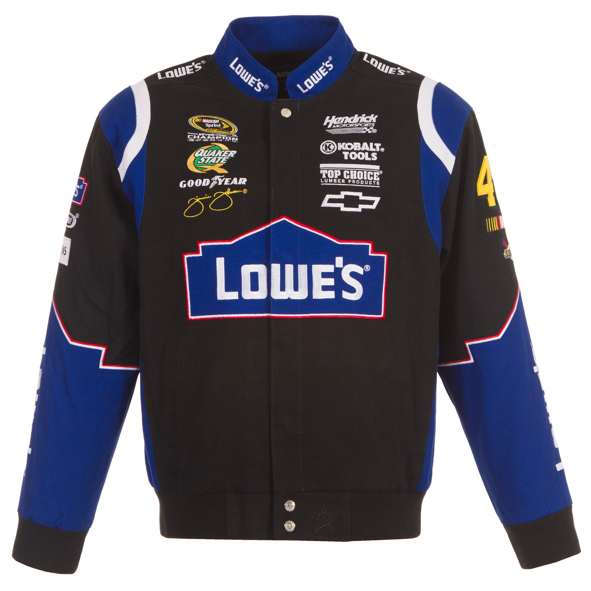 2024 Jimmie Johnson JH Design NASCAR Lowes Black Uniform Full-Snap