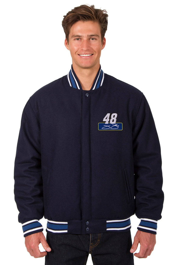 Jimmie Johnson Wool Varsity Jacket - Navy